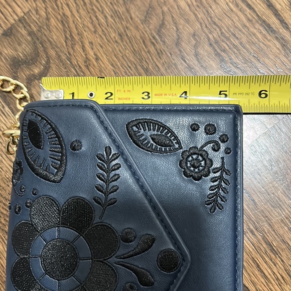 Cynthia Rowley embroidered crossbody bag blue and black - Picture 9 of 10